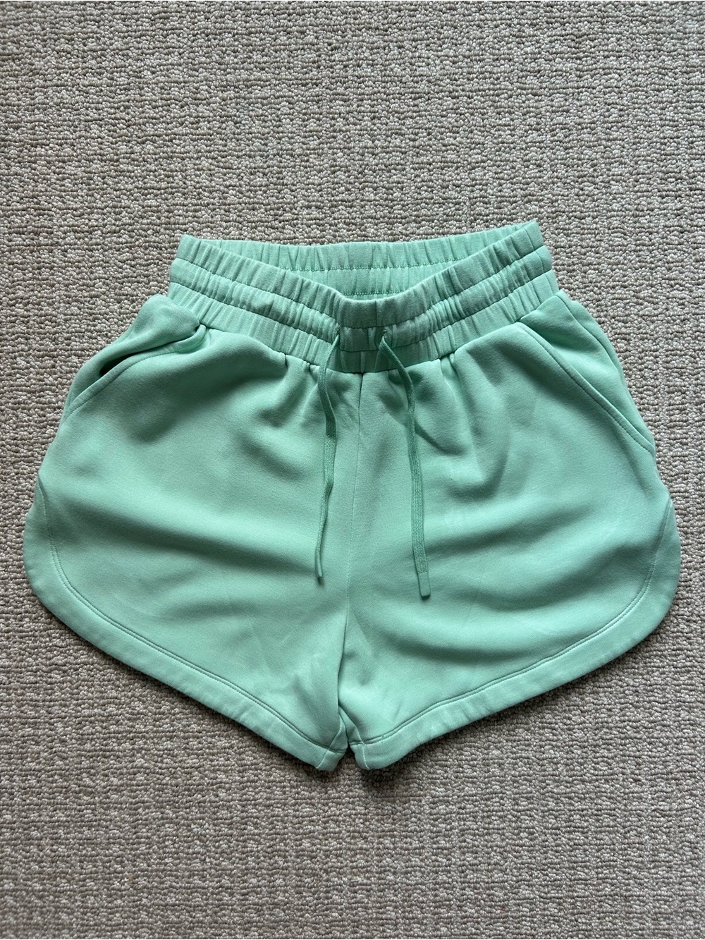 Varley Mint Green High-Waist Lounge Shorts